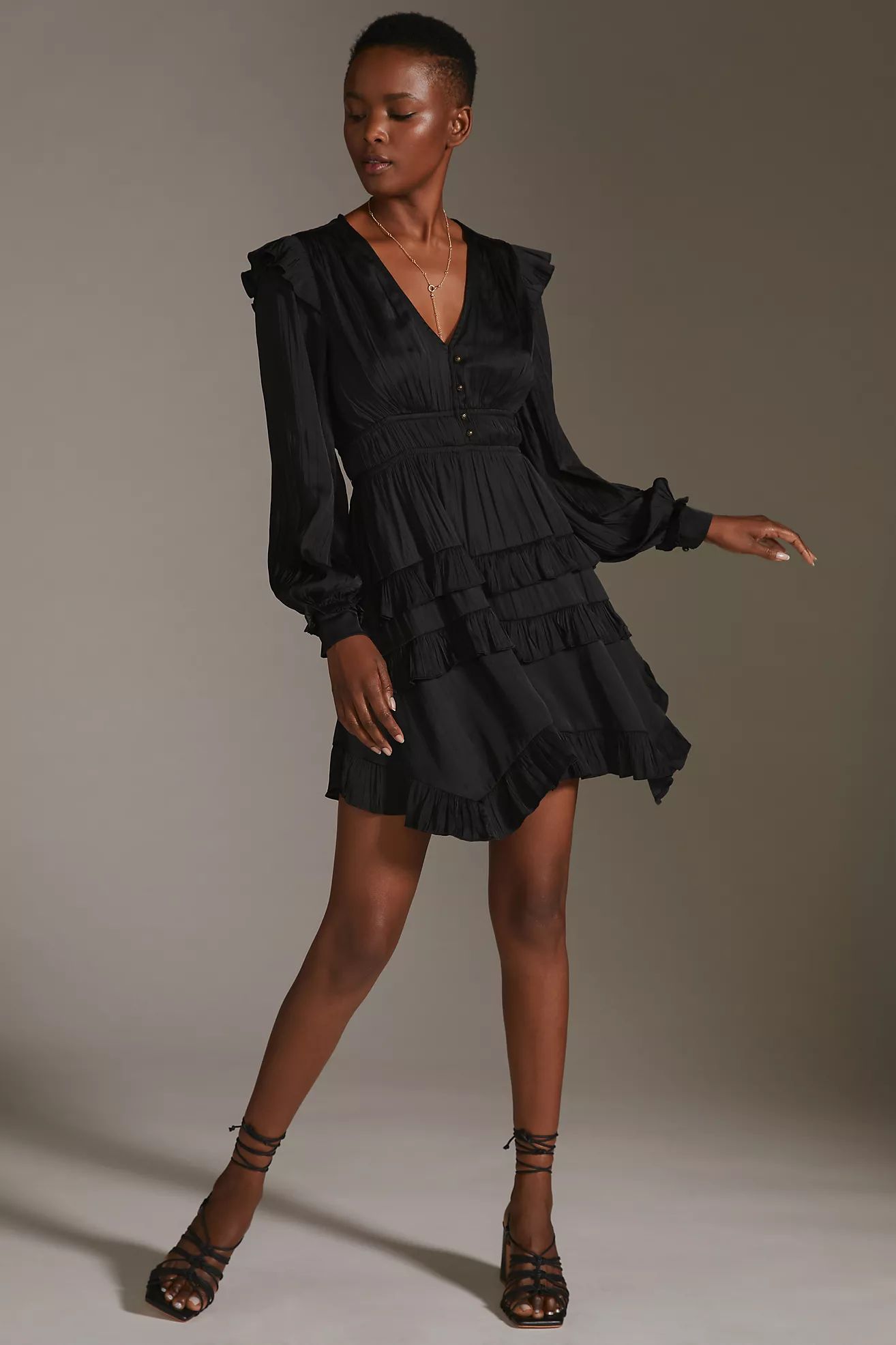 By Anthropologie Tiered Ruffled Mini Dress | Anthropologie (US)