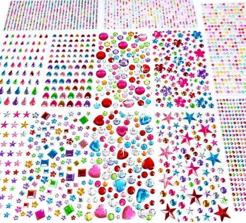 3228pcs Gems Stickers, Self Adhesive Rhinestone Jewel Stickers, Acrylic Gems DIY Craft Decorative... | Amazon (US)