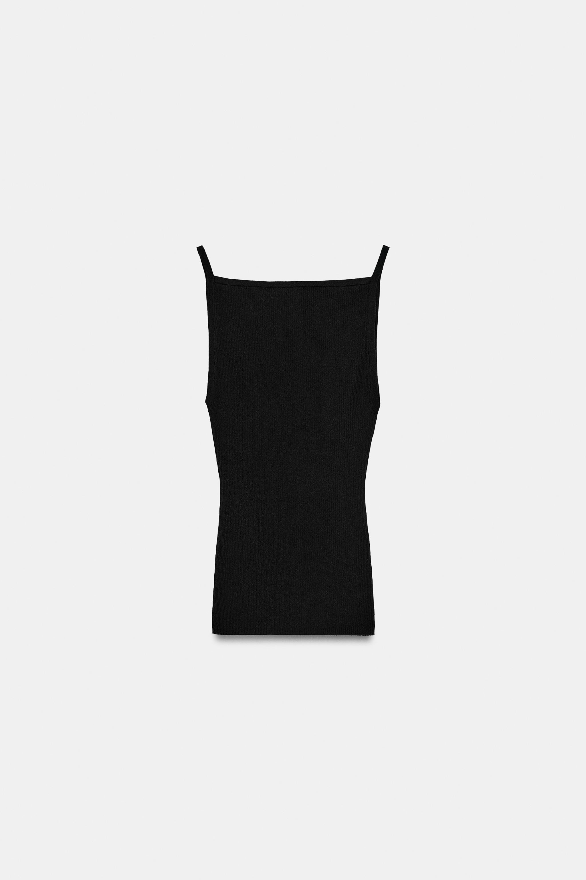 RIBBED KNIT HALTER TOP | Zara UK