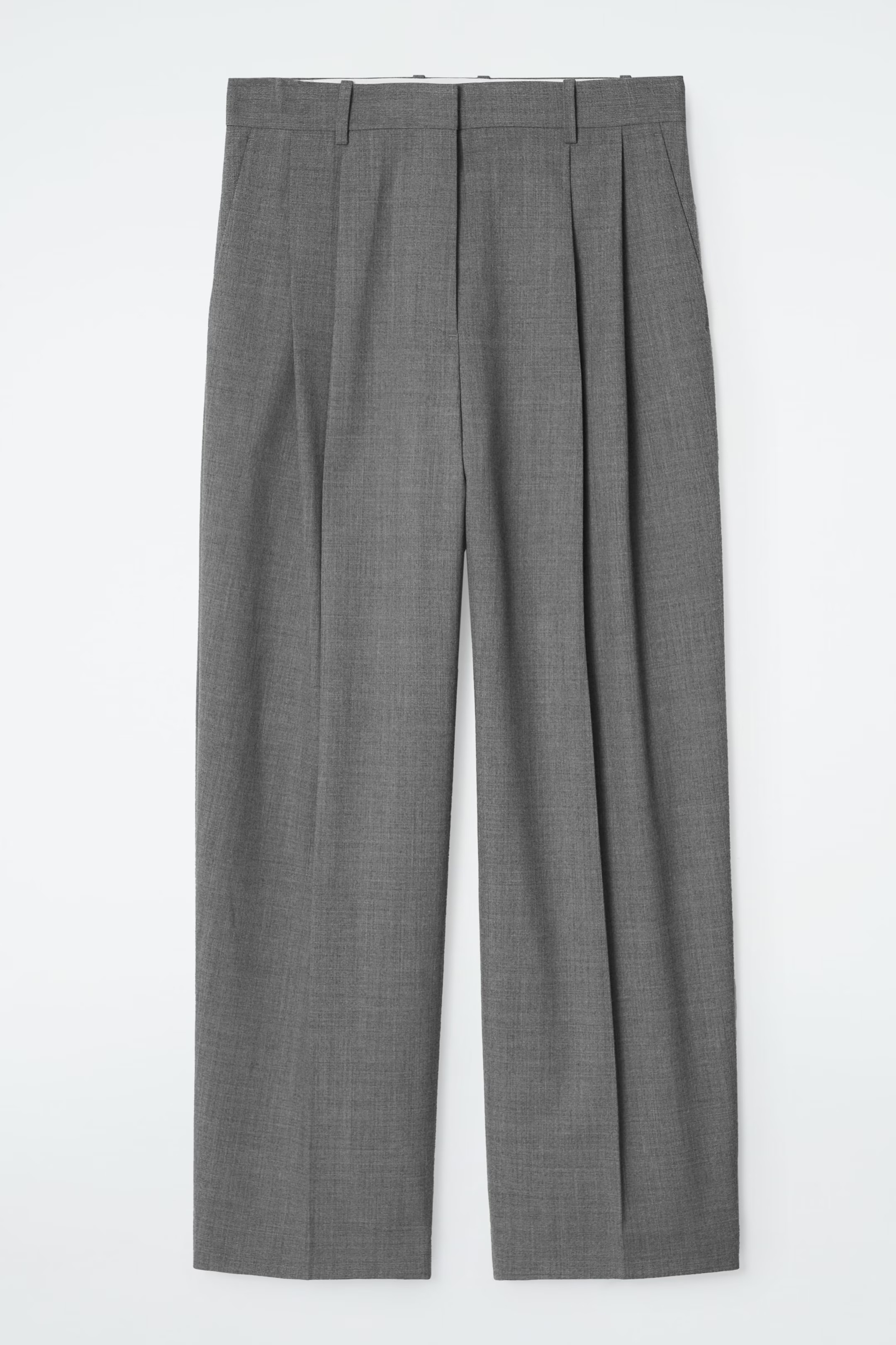 RELAXED TWILL WIDE-LEG PANTS - GREY | COS (AU)