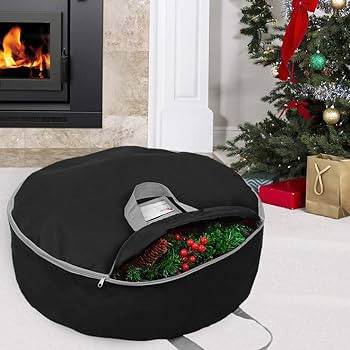 Primode Christmas Wreath Storage Bag 24"- Garland Wreaths Container with Handles - Durable 600D O... | Amazon (US)