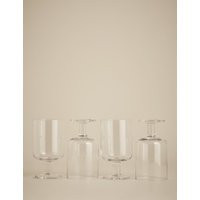 M&S Collection Set of 4 Everyday Wine Glasses - Clear, Clear,Grey | Marks & Spencer (UK)