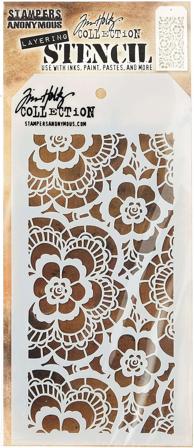 Stampers Anonymous Tim Holtz Layered Lace Stencil, 4.125" x 8.5" | Amazon (US)