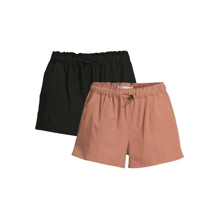 No Boundaries Juniors’ Pull On Bungee Shorts, 2.75” Inseam, 2-Pack, Sizes XS-XXXL | Walmart (US)