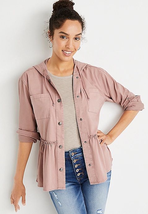 Pink Babydoll Hooded Jacket | Maurices