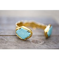 Turquoise Bracelet, Turquoise Cuff Gold Stone Bangle, Stone Cuff, Gemstone Cuff, Turquoise Bangle Bracelet, Boho Bracelet, Boho | Etsy (US)