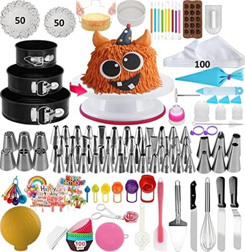 Cake Decorating Supplies Kit with Baking Supplies, Springform Cake Pans Set, Cake Turntable stand... | Amazon (US)