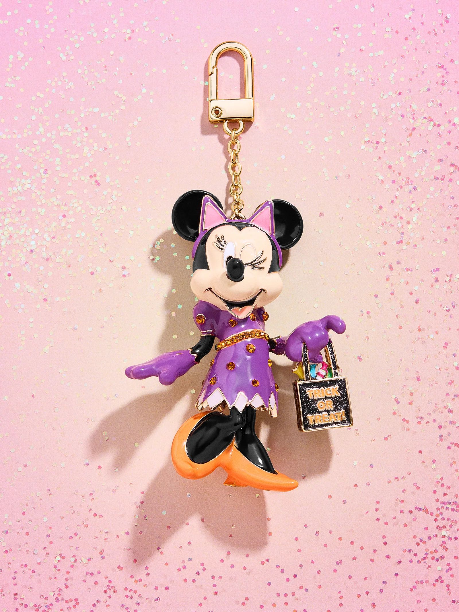 Minnie Mouse Disney Cat Glow-In-The-Dark Bag Charm - Minnie Mouse | BaubleBar (US)