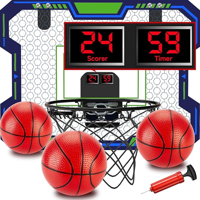 Basketball Hoop Indoor for Kids(4-12 Years Old), Over The Door Basketball Hoop with Scoring, Coun... | Amazon (US)