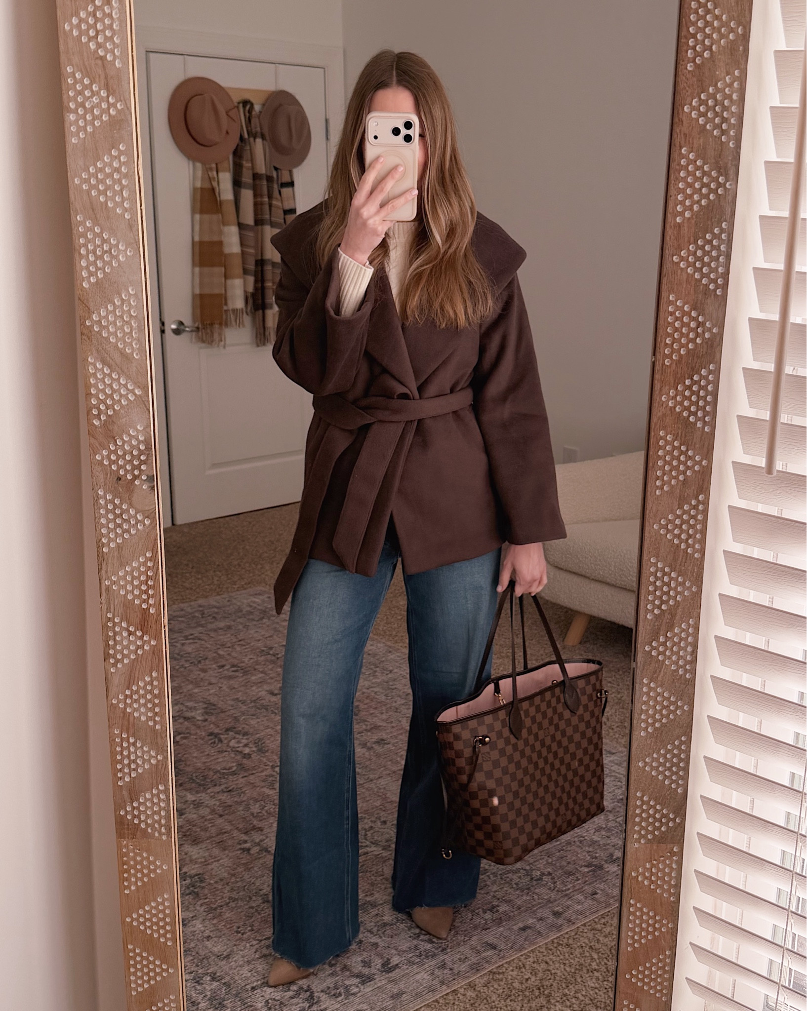 This brown wrap coat is one of those pieces that instantly pulls an outfit together. I love the structured shape, the tie waist, and how easy it is to wear over denim while still looking polished.

brown wrap coat, fall coat outfit, winter neutral outfit, brown coat women, everyday chic outfit, casual polished look, teacher outfit ideas, neutral layering pieces

#LTKOver40 #LTKHoliday #LTKootd
