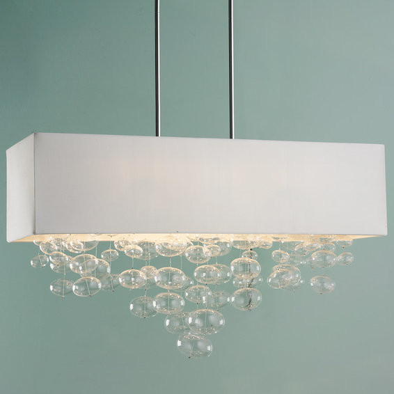 Rectangle Shade and Glass Bubbles Island Chandelier | Shades of Light