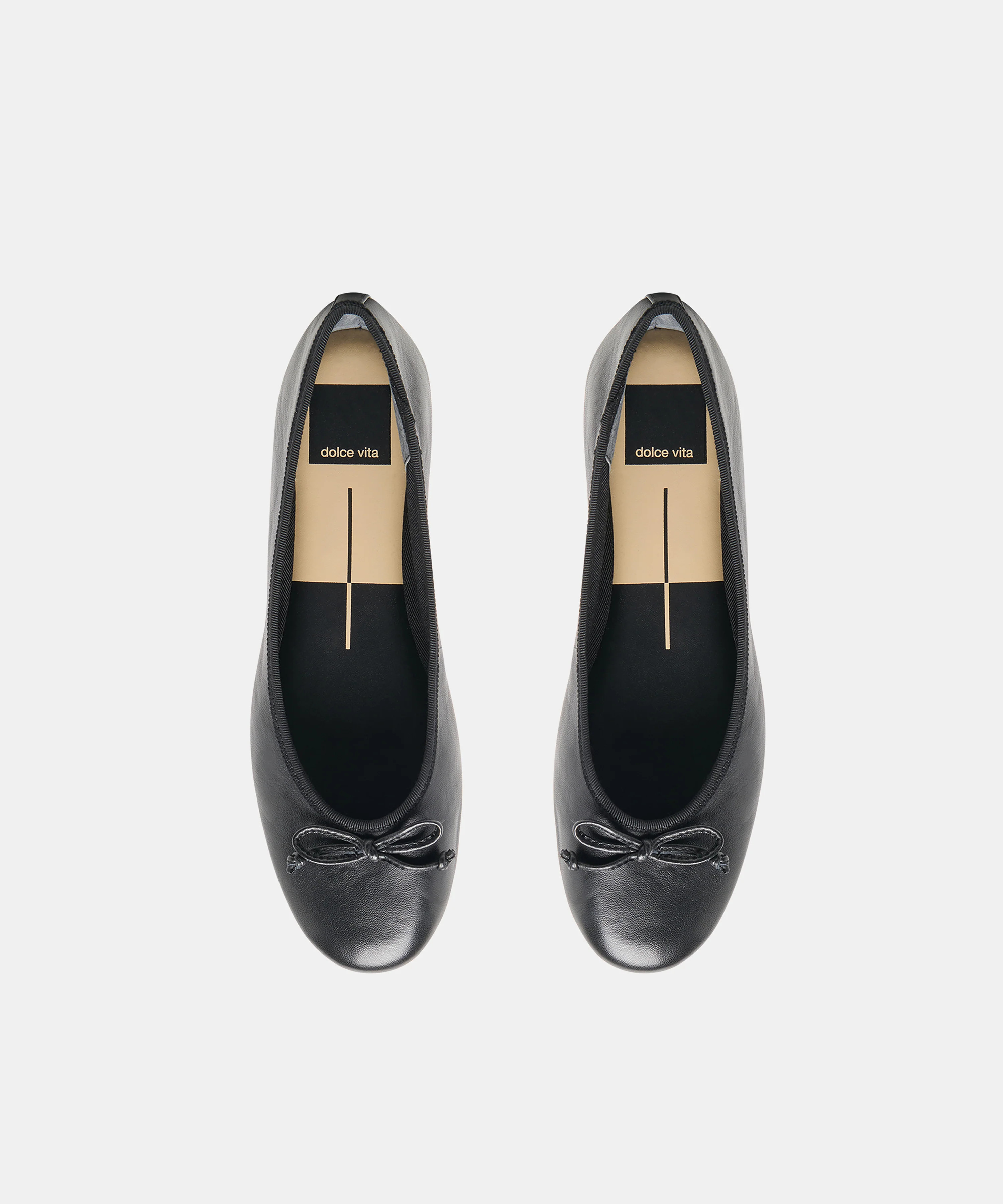 Ritla Wide Black Leather Ballet Flats | Dolce Vita | DolceVita.com