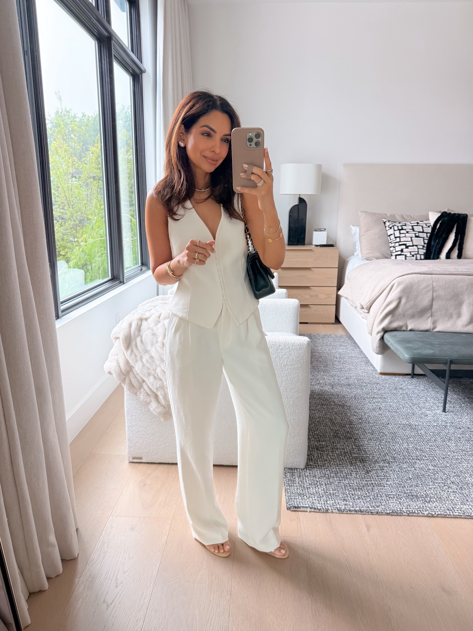 I did a size 0 in both vest and pants (short length), I suggest sizing up if between sizes
These pieces are timeless & have been the best elevated basics in my closet! 

#LTKPetite #LTKootd #LTKOver40