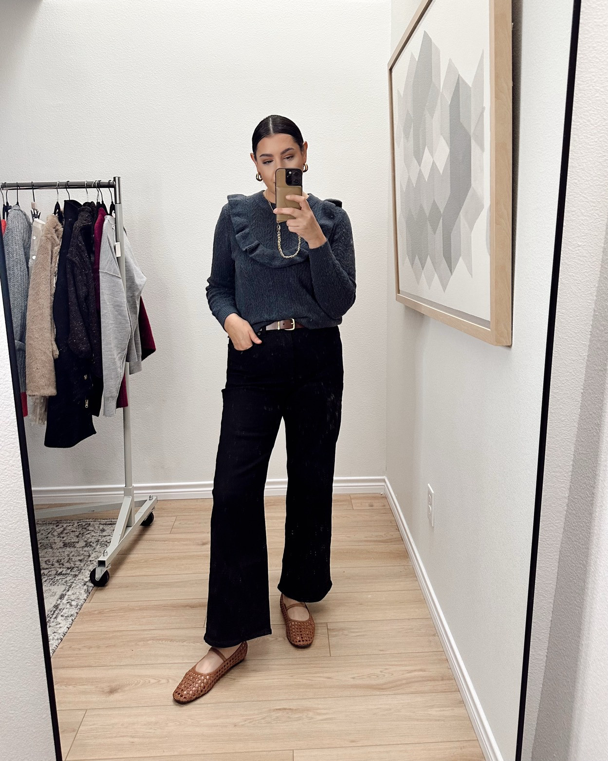 I’m in the medium of the sweater and it fits perfectly. It has a lot of stretch in it but it does run TTS. I feel like this sweater looks very Sezane as well! And it’s soft, non itchy too!

I'm in the 30 of the jeans but they run big! A 29 would fit me better, so size down one with the stretch. On sale! 40% off at Madewell! 

 #LTKCyberWeek