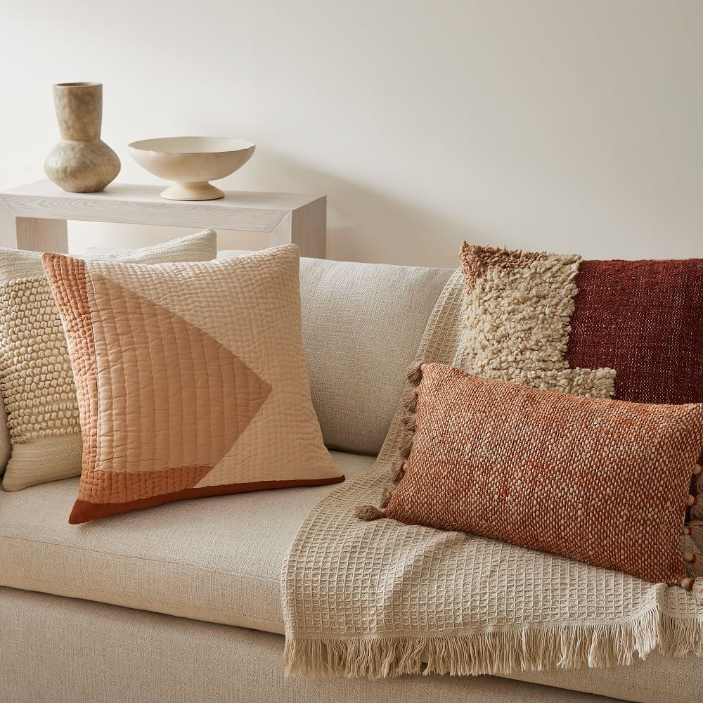 Artisan Stepped Colorblock Shag Pillow Cover | West Elm (US)