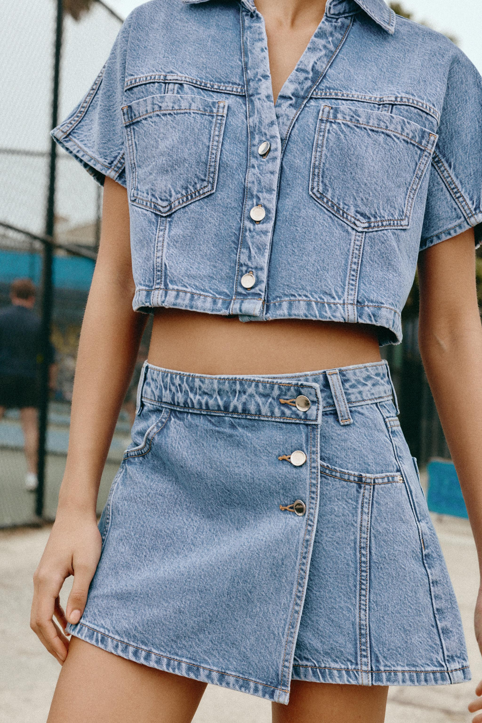 Z1975 WRAP DENIM SKORT | Zara Canada