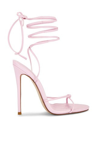 FEMME LA Athens Lace Up Heels in Pink. - size 8 | Revolve Clothing (Global)