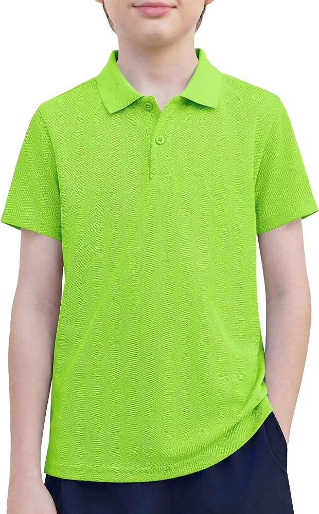 Arshiner Boys Golf Polo Shirt Uniform Short Sleeve Button Collared Tee Casual Performance Active ... | Amazon (US)