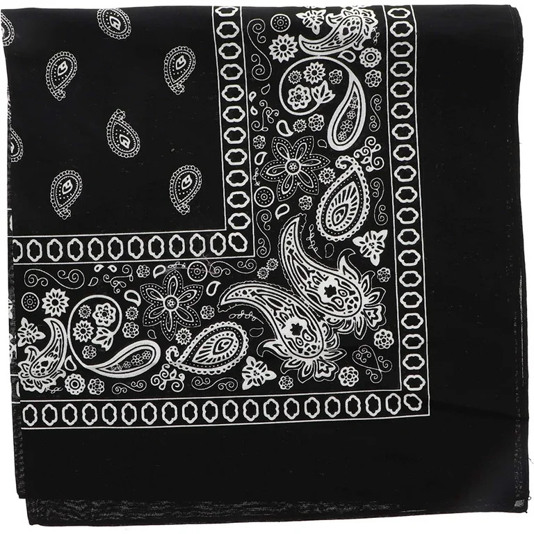 Motique Accessories Classic 100% Cotton Bandana Paisley Print Black | Walmart (US)