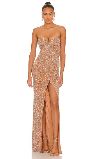 Evie Dress in Silver & Nude | Revolve Clothing (Global)