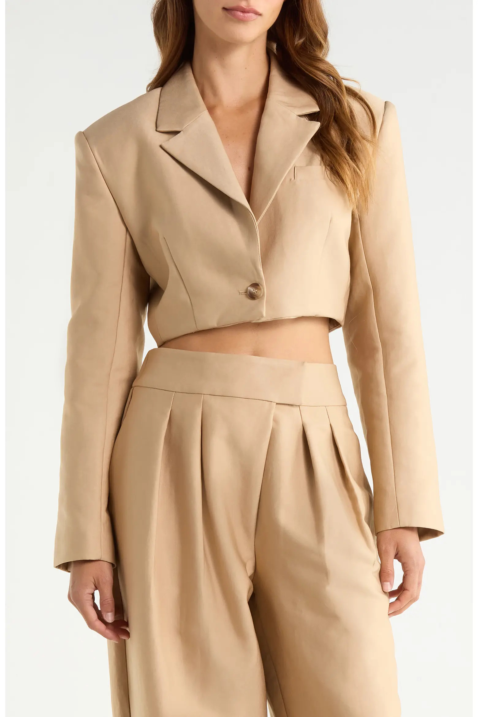 AFRM Petra Twill Crop Blazer (Women) | Nordstrom | Nordstrom