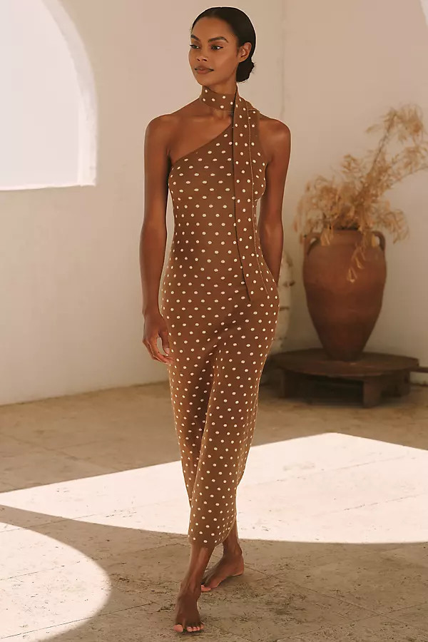 Natalie One-Shoulder Scarf Maxi Dress | Anthropologie (US)