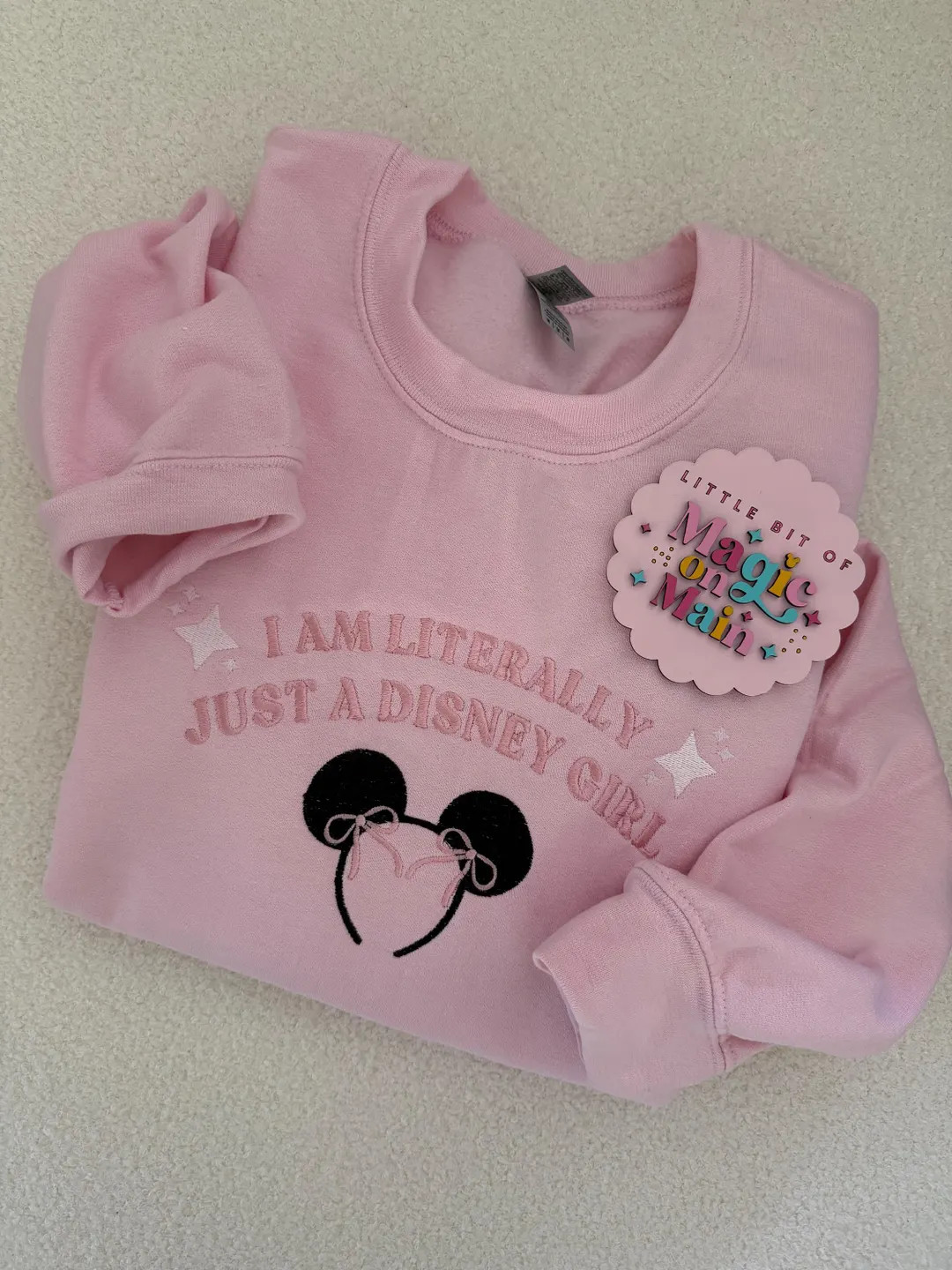 Disneyland Bow Shirt, Disneyland Bow Sweater, Pink Disneyland Sweater, Pink Disneyland Sweatshirt... | Etsy (US)