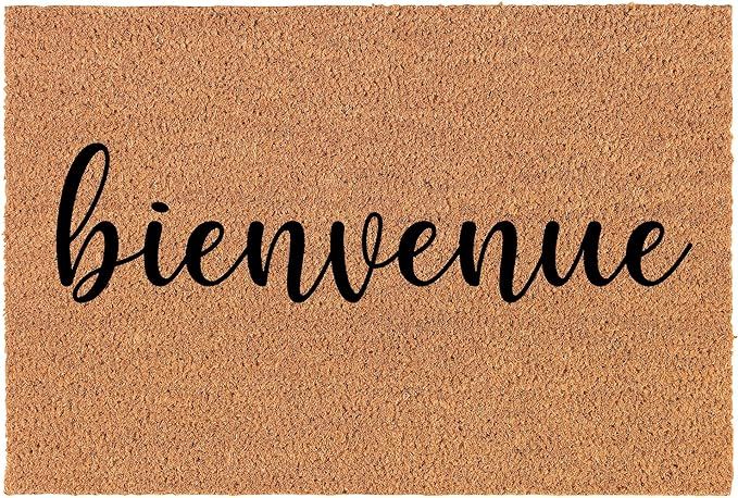 Welcome Doormat Coco Coir Door Mat Gift Bienvenue French Welcome (30" x 18") | Amazon (US)