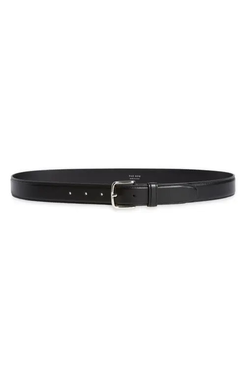 The Row Classic Leather Belt in Black Pld at Nordstrom, Size X-Small | Nordstrom