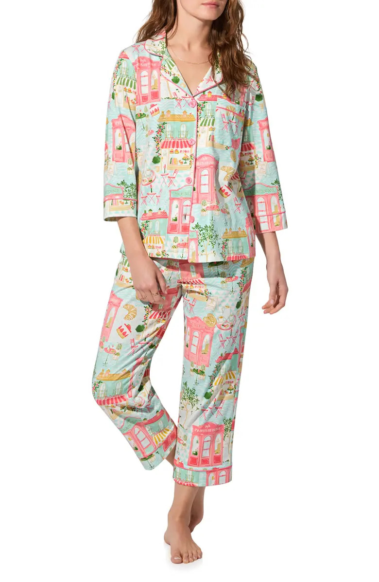 BedHead Pajamas Print Stretch Organic Cotton Crop Pajamas | Nordstrom | Nordstrom
