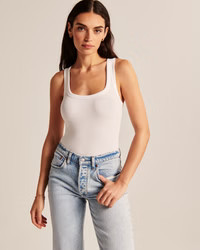 Women's Essential Ribbed Squareneck Bodysuit | Women's New Arrivals | Abercrombie.com | Abercrombie & Fitch (US)