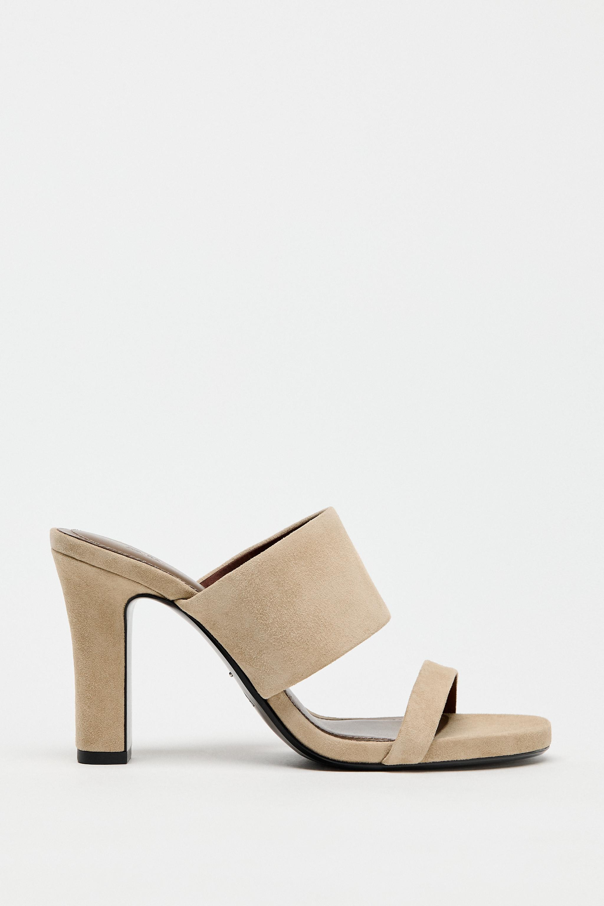 SUEDE HIGH-HEEL MULES | Zara UK