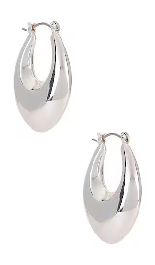 Open Teardrop Hoop Earrings in Silver | Revolve Clothing (Global)