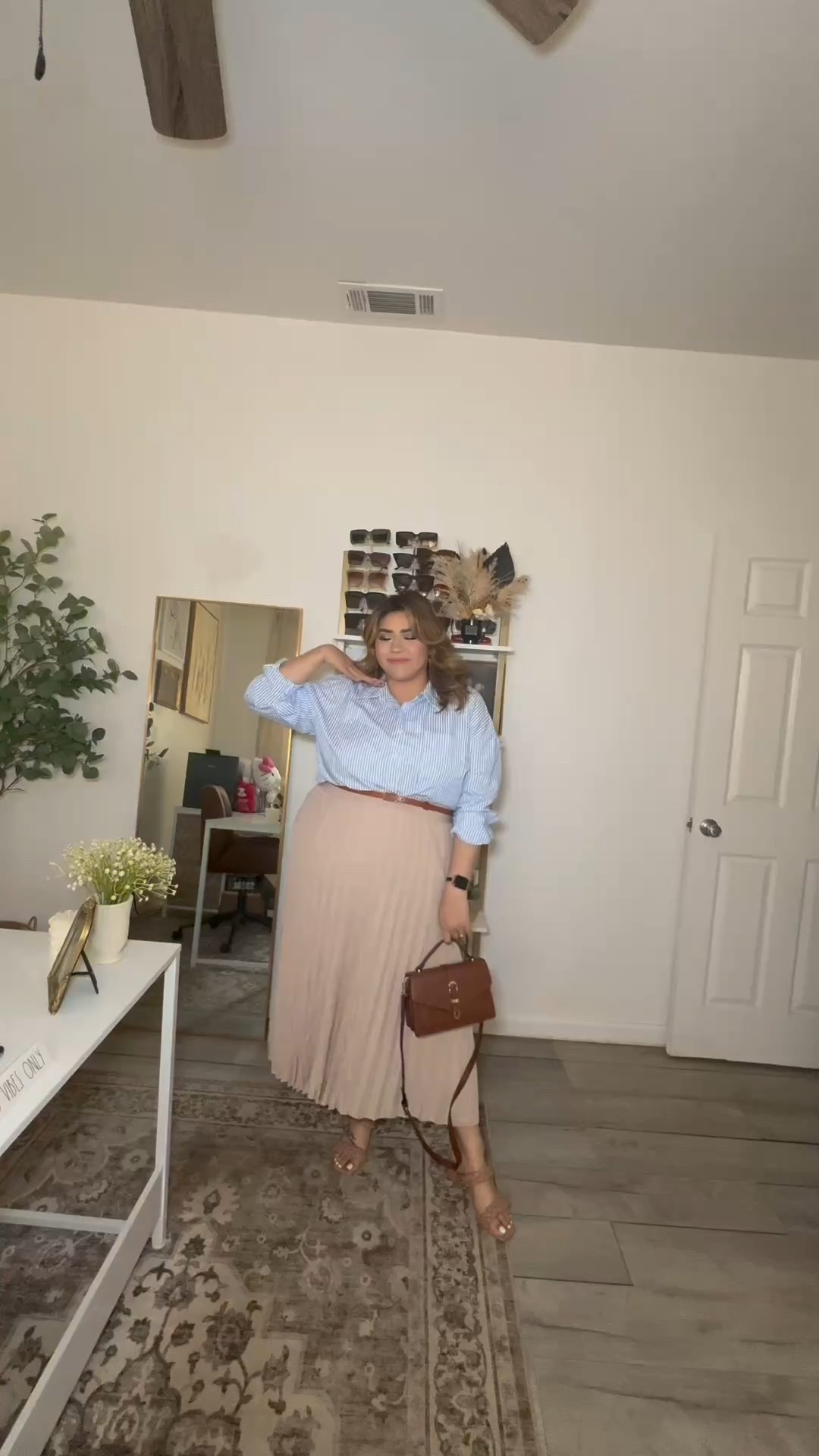 A spring work outfit 🌼👔🦋🩵👜

#LTKPlusSize #LTKWorkwear #LTKStyleTip