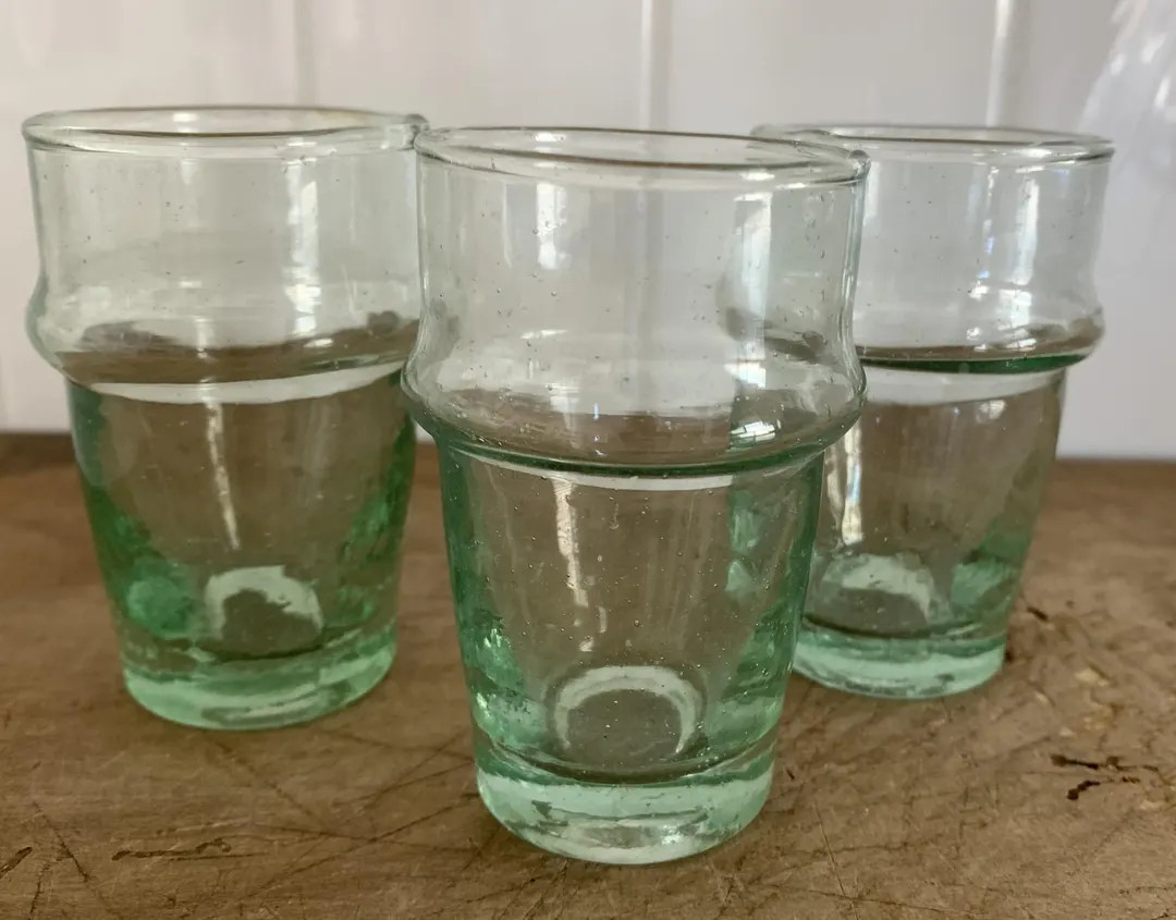 Vintage Handblown Moroccan Green Tea Glasses: Trio of Collectible Glassware - Etsy | Etsy (US)