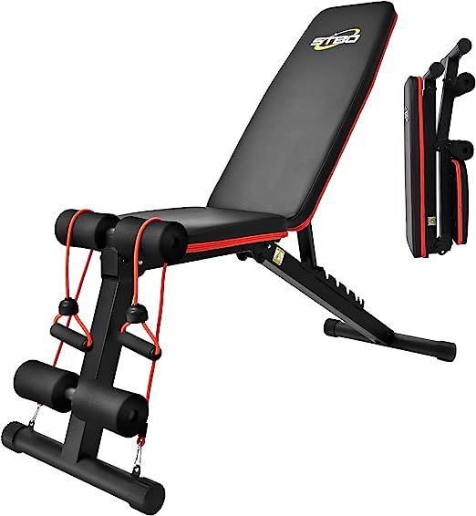 STBO Adjustable Folding Weight Bench,Foldable Incline Decline Workout Bench Sit Up Bench with Res... | Amazon (US)