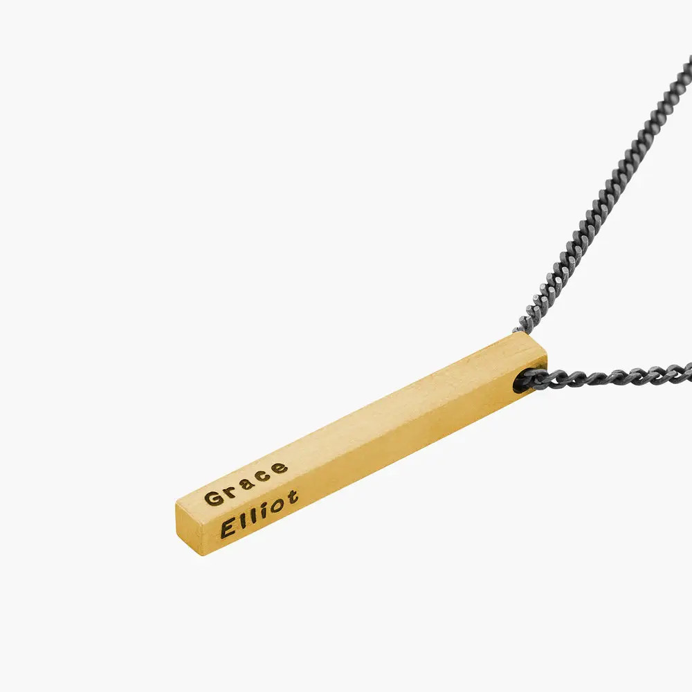 Pillar Bar Necklace for Men - Gold Plating | Oak & Luna (US)