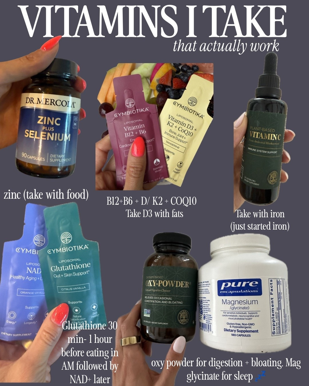 My most taken vitamins and supplements

#LTKselfcare #LTKmorningroutine