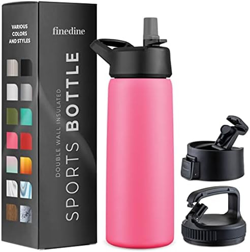 Triple-Insulated Stainless Steel Water Bottle with Straw Lid - Flip-Top Lid - Wide-Mouth Cap (25 ... | Amazon (US)