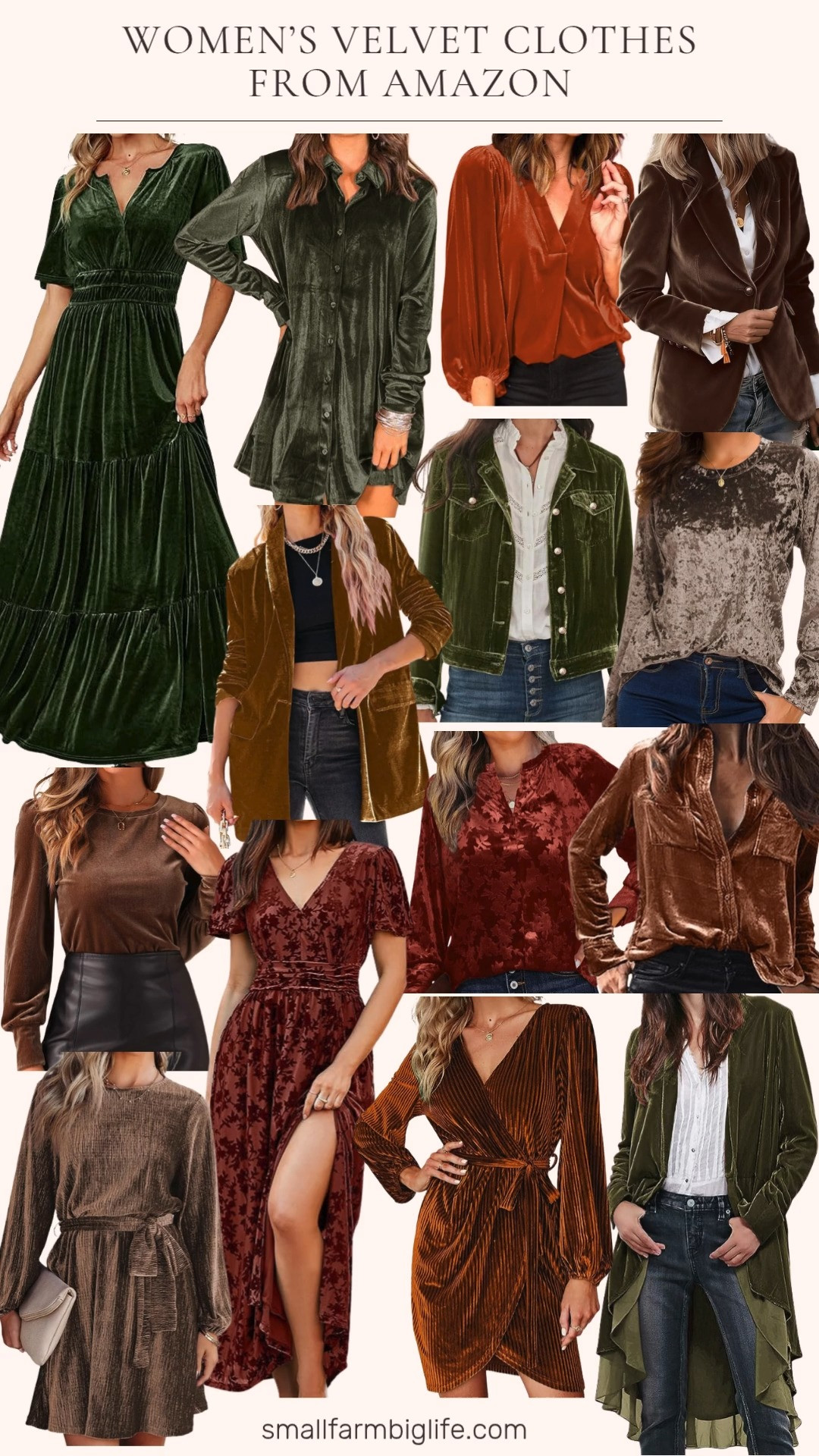 Women's Velvet Clothes From Amazon. These styles bring rich textures and timeless elegance for the season. From a velvet dress to a velvet blazer, blouse, and jacket, these luxe pieces add a festive touch to any outfit. Perfect for holiday parties, evening events, or a chic winter look. 

 #LTKSeasonal #LTKOver40 #LTKFindsUnder50