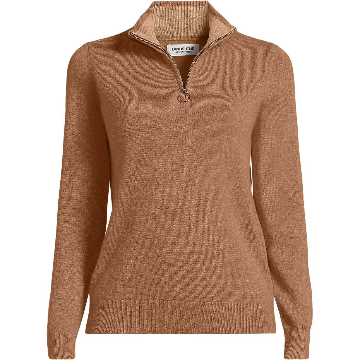 Women's Plus Size Cashmere Quarter Zip Sweater | Lands' End (US)