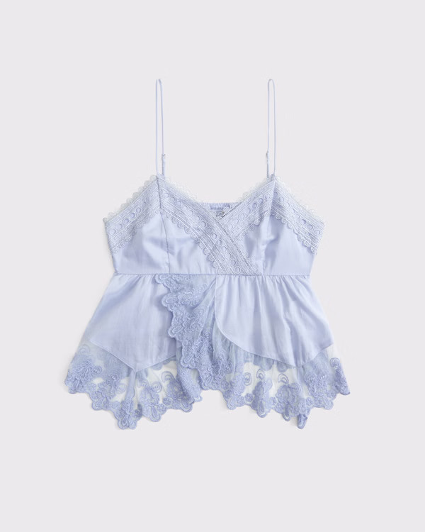 Babydoll Lace-Trim Cami | Abercrombie & Fitch (US)
