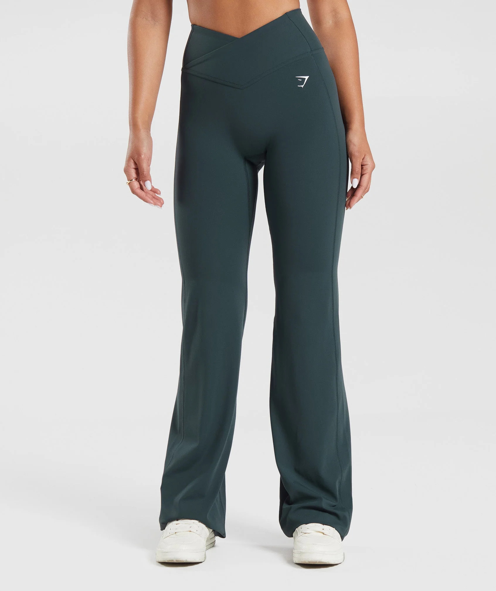Gymshark Crossover Flared Leggings - Darkest Teal | Gymshark US