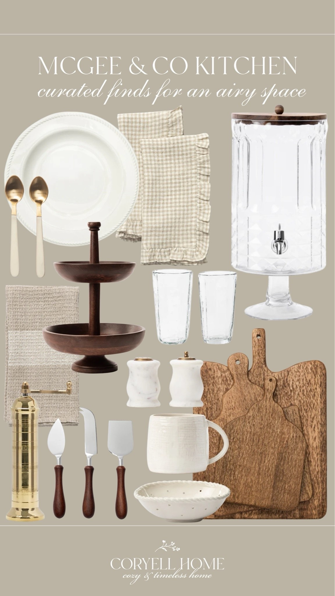 I’m loving these pretty neutral finds from McGee & Co. for our kitchen. 🤎🍽️ The gingham linen napkins, tiered fruit display, cutting boards, and marble salt and pepper shakers are all such pretty finds for an elevated kitchen. 😍

#LTKHome