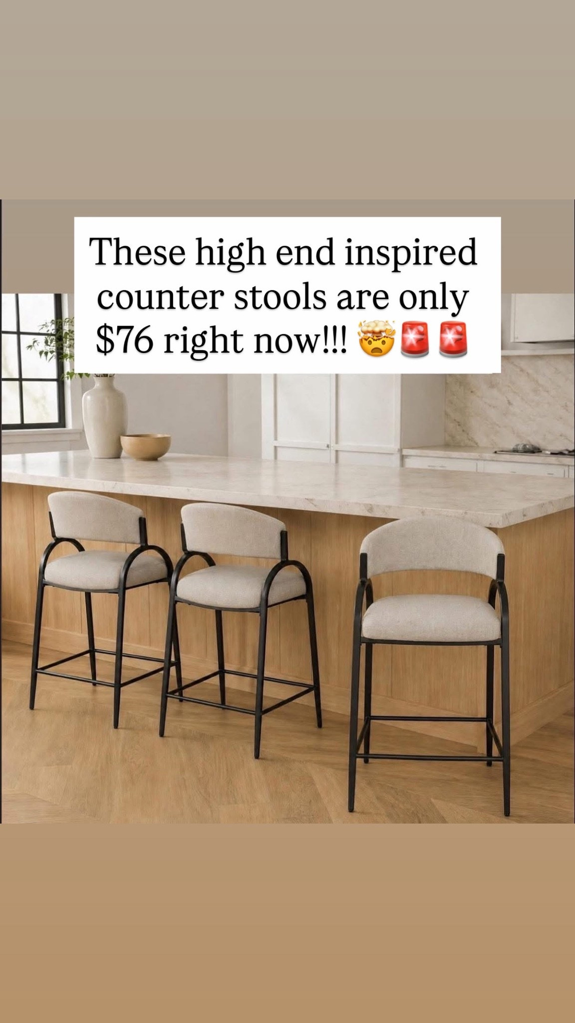 These high end inspired counter stools are only $76 right now!!! 🤯🚨🚨

Use code “memorial10” for 10% off!