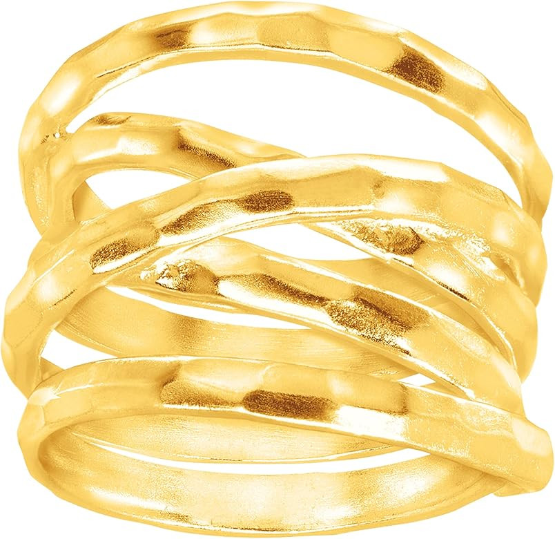 Silpada 'Wrapped Up' Overlapping Textured Band Ring in Sterling Silver | Amazon (US)