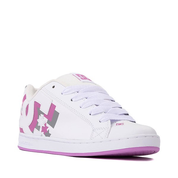 Womens DC Court Graffik 3D Skate Shoe - White / Lavender | Journeys