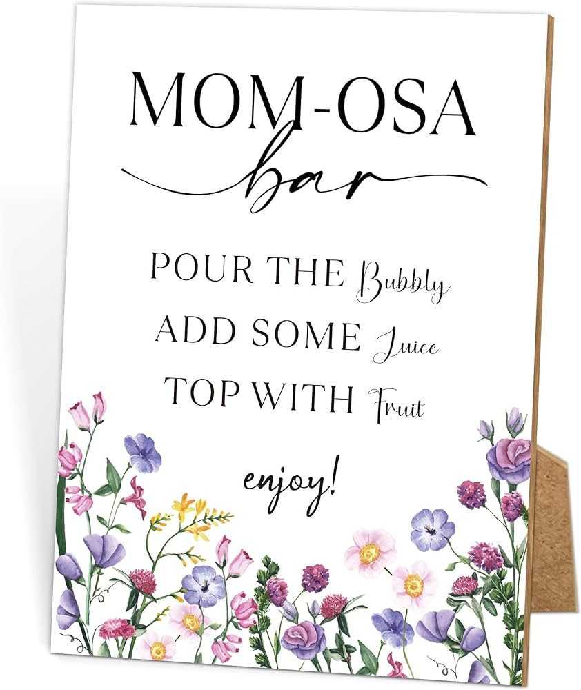 Floral Momosa Bar Sign,Boy Or Girl Baby Shower Decorations,Baby Shower Ideas,New Mum Brunch,Mothe... | Amazon (US)