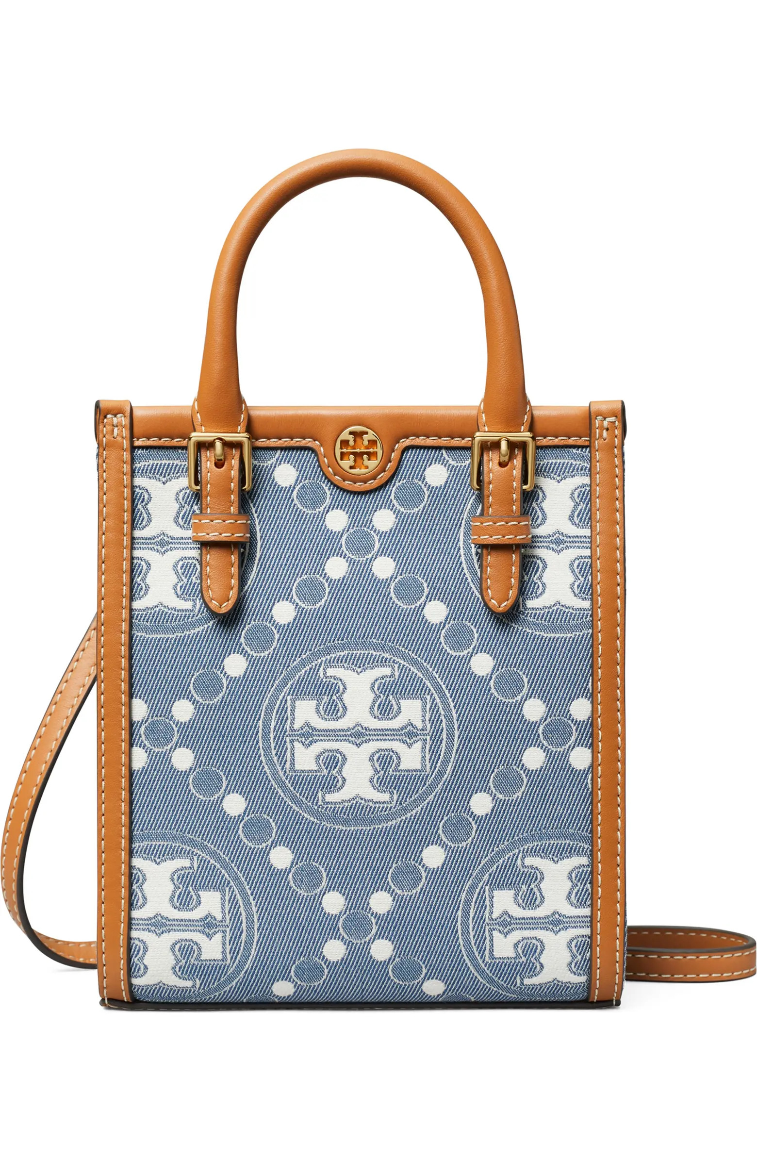 Tory Burch Mini T Monogram North/South Denim Tote | Nordstrom | Nordstrom