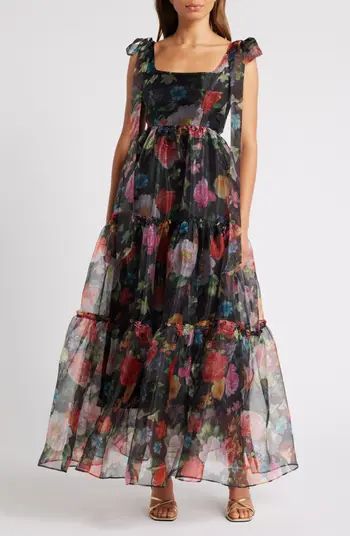 Chelsea28 Bow Shoulder Floral Tiered Gown | Nordstrom | Nordstrom